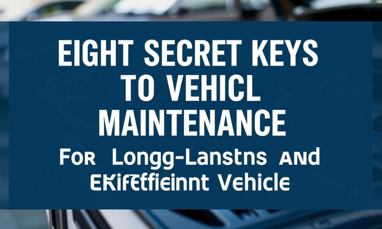 Araç Bakımının Gizli Sekiz Anahtarı: Uzun Ömürlü ve Verimli Bir Araç İçin